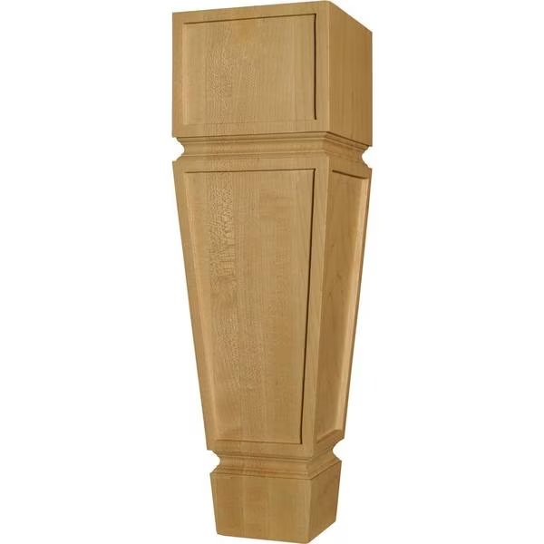 18 x 5 x 5 Tapered Mission Coffee Table Leg in Black Walnut, Osborne Wood Products, Mfr#: 1319W